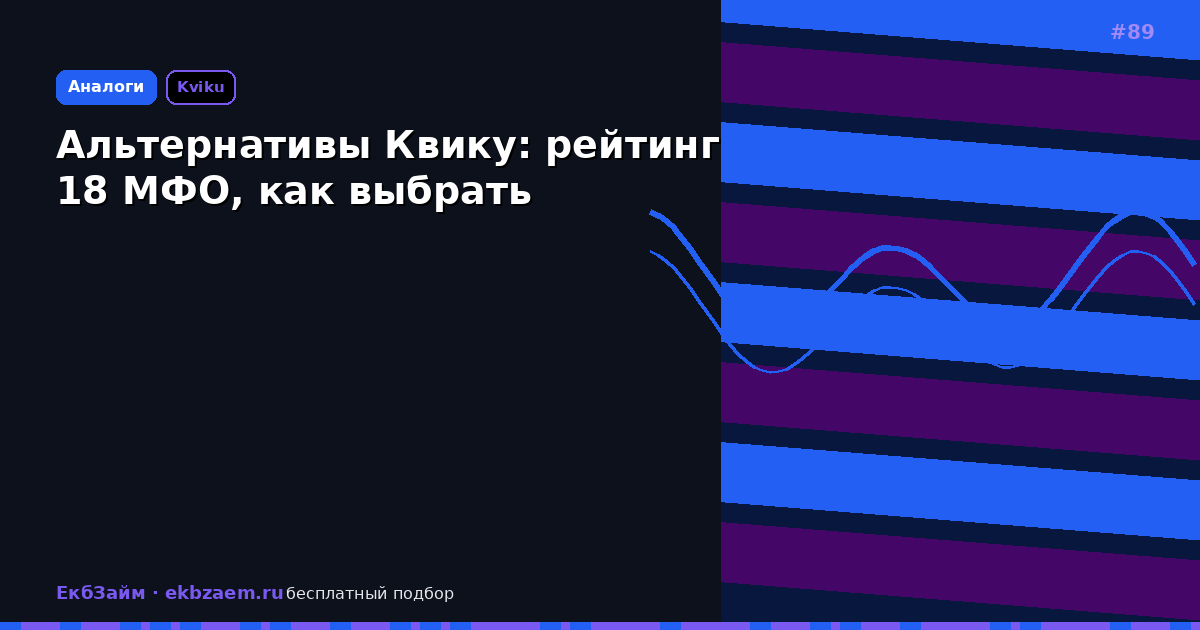 18 МФО вместо Квику: как выбрать займ в 2026