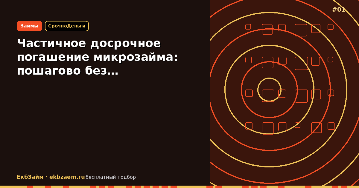 Частичное досрочное погашение микрозайма: пошагово без…