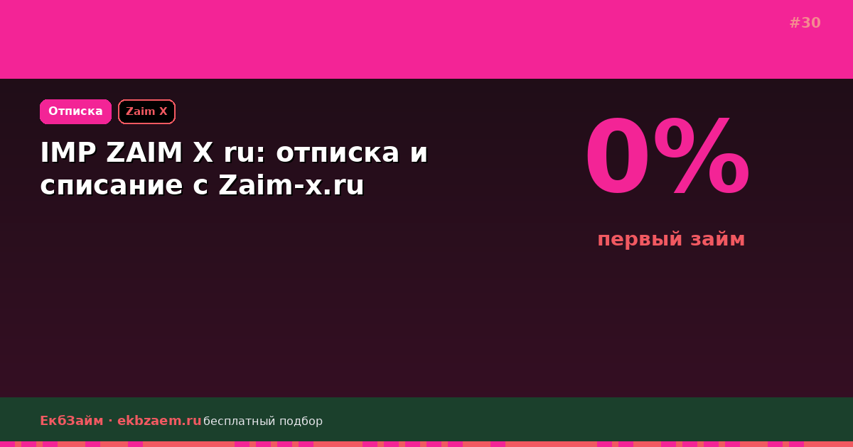 IMP ZAIM X ru: что делать при списании