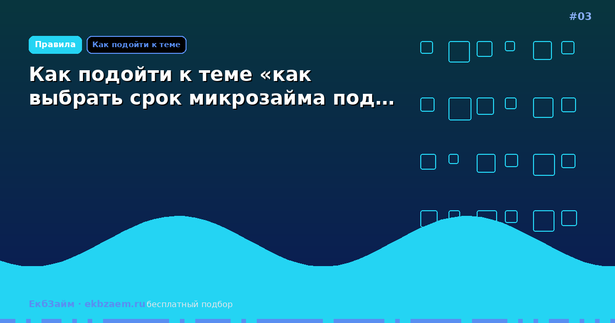 Как подойти к теме «как выбрать срок микрозайма под…