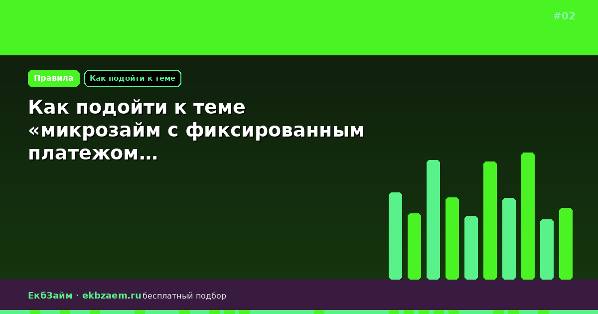 Как подойти к теме «микрозайм с фиксированным платежом…