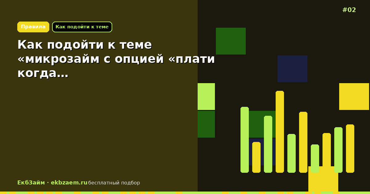 Как подойти к теме «микрозайм с опцией «плати когда…