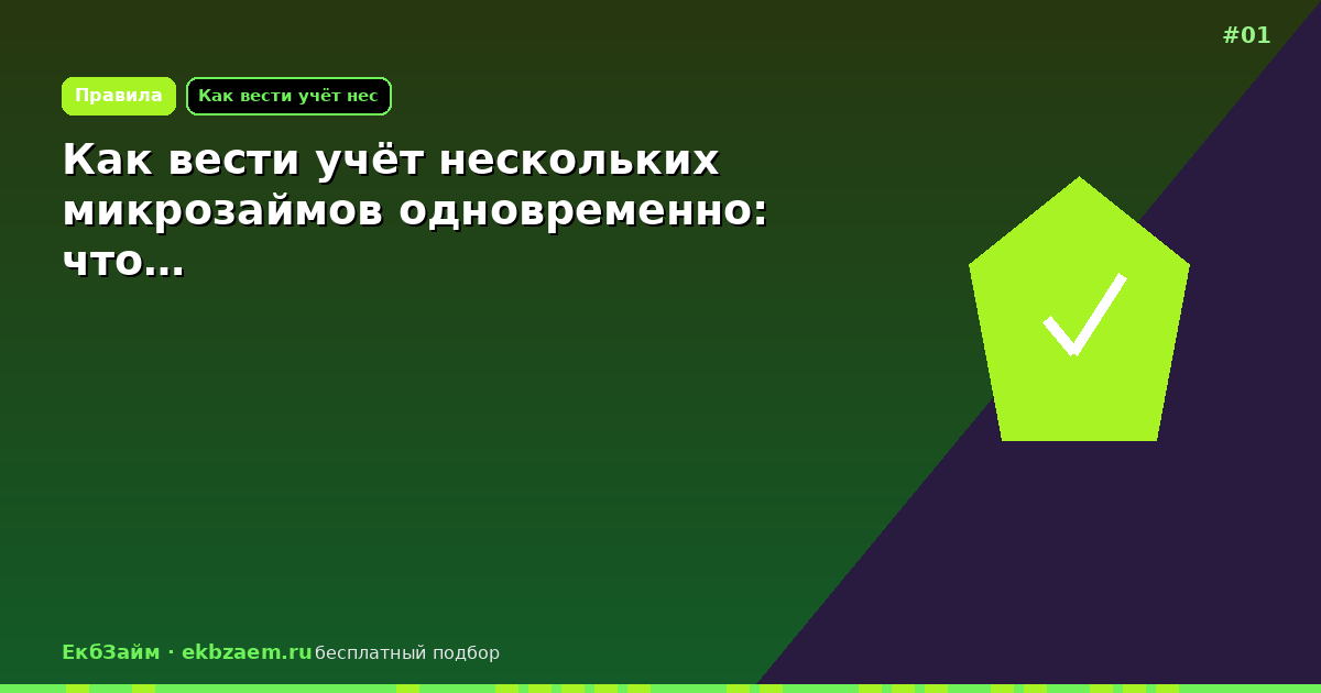 Обложка: Как вести учёт нескольких микрозаймов одновременно: что…
