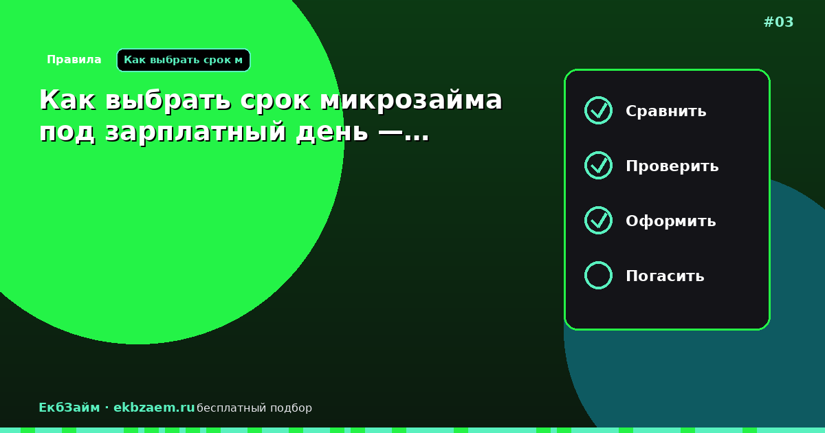Как выбрать срок микрозайма под зарплатный день —…