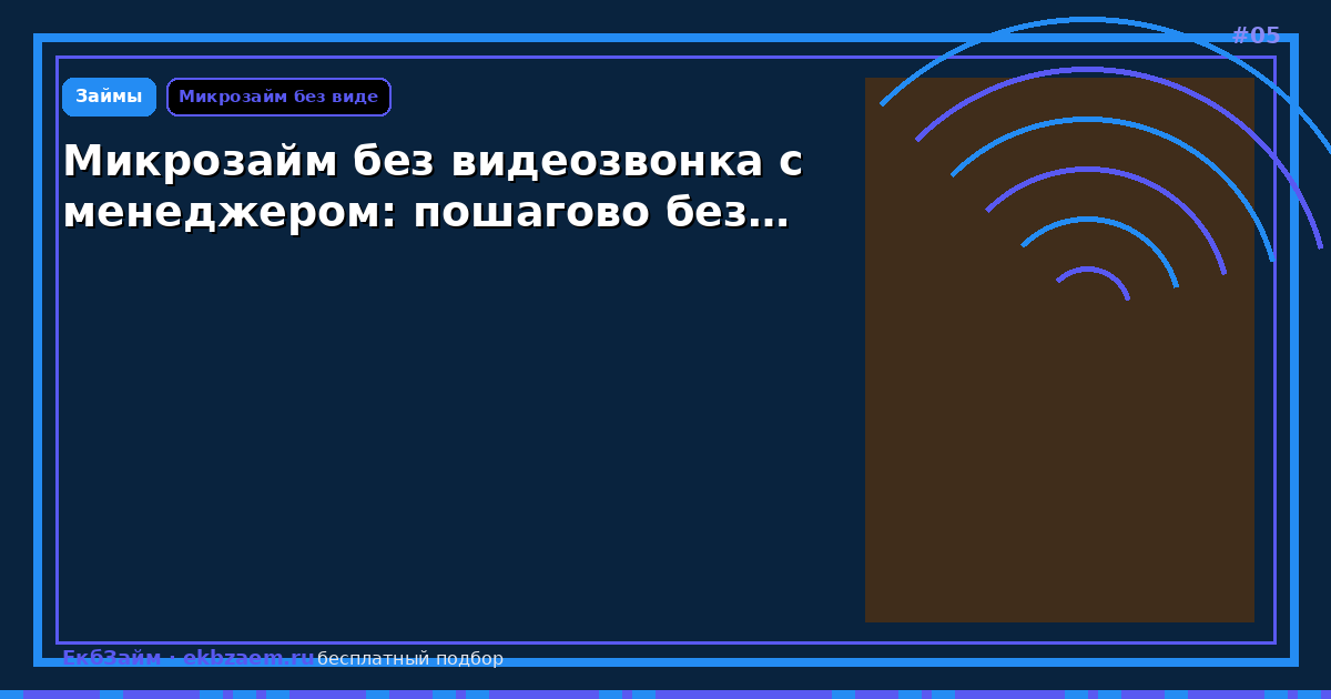 Микрозайм без видеозвонка с менеджером: пошагово без…