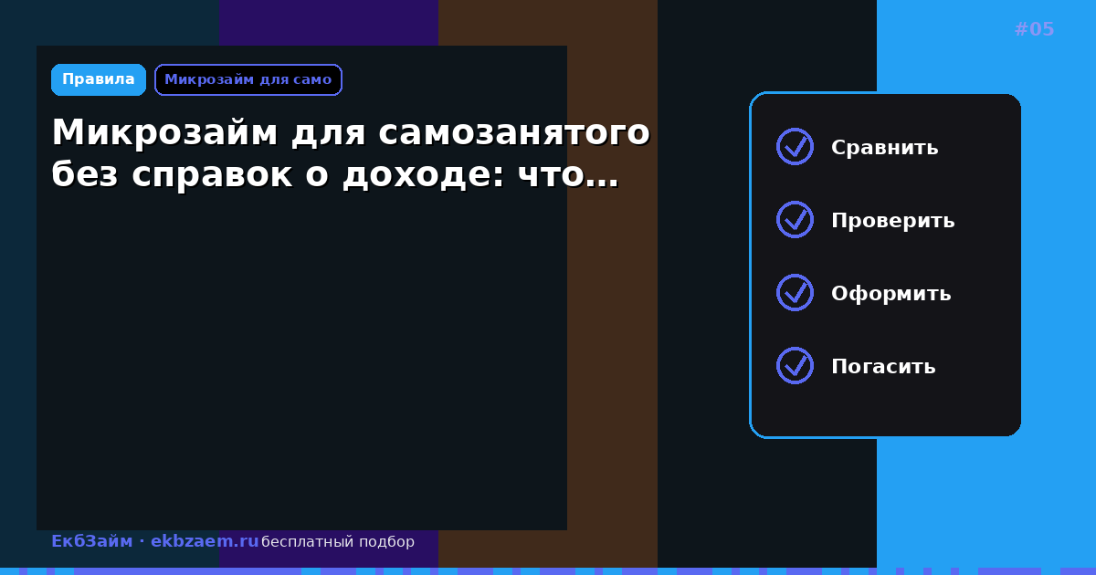 Обложка: Микрозайм для самозанятого без справок о доходе: что…