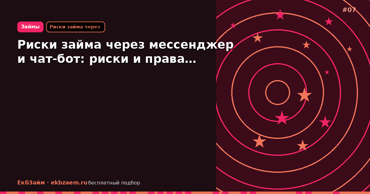 Риски займа через мессенджер и чат-бот: риски и права…